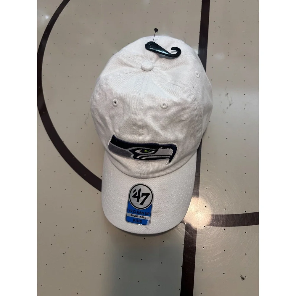 47 Brand Seattle Seahawks Kids Clean Up Hat White Adjustable NFL Cap